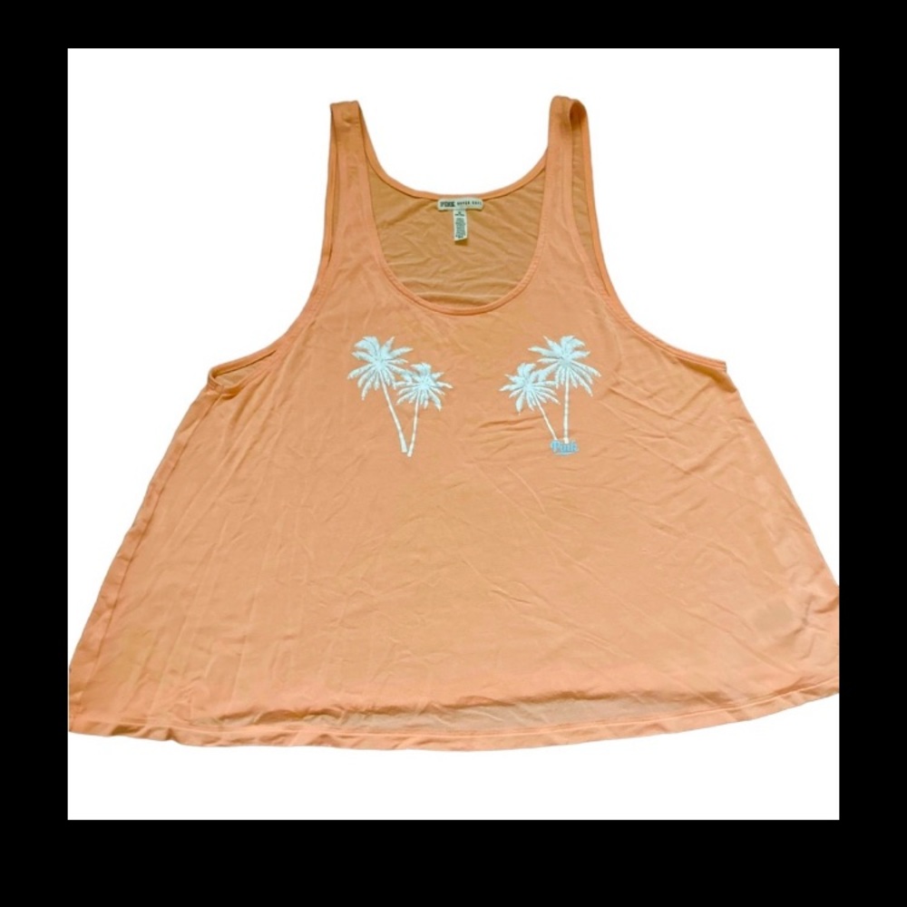 🎊PINK Orange Pink Palm Tree Summer Tank Top
